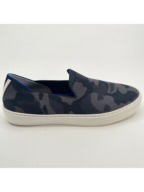 Rothy's The Original Womens Size 8 Black Gray Camo Casual Slip On Shoes Sneakers